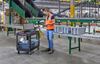 Chariot Rubbermaid transport manutention haute resistance moyen modele