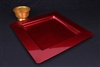 Sous assiette plastique carree carmin par 72