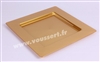 Sous assiette plastique carree or par 72