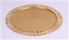 Sous assiette plastique ronde or par 72