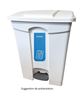 Poubelle cuisine HACCP 45 L a pedale blanche