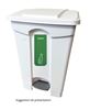 Poubelle cuisine HACCP 70 L a pedale blanche