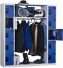 Vestiaire penderie monobloc 2 colonnes 5 cases