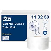 Papier toilette mini jumbo Tork doux gaufré 170 m colis de 12