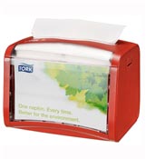 Distributeur table Tork N4 rouge serviettes enchevetrées