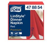 Serviette Tork Linstyle dinner rouge les 50