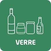 Sticker tri sélectif vert pour verre 132x132 mm
