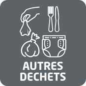 Sticker tri sélectif gris pour autres déchets 132x132 mm