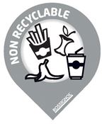 Tri selectif lot de 10 étiquettes déchets non recyclable