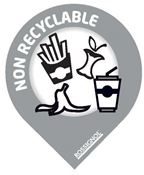Tri selectif lot de 50 étiquettes déchets non recyclable