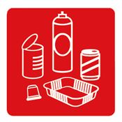 Aimant tri sélectif rouge pour métal 45x45 mm