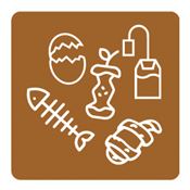 Aimant tri sélectif marron pour biodéchets 90x90 mm