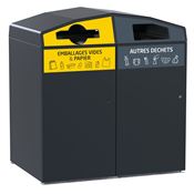 Poubelle caréné trirok 2x340L