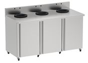 Poubelle de tri sélectif restaurant trinox 3x110L