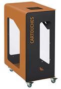 Poubelle de tri sélectif vigipirate à roulettes 90L cartouches cubatri
