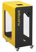 Poubelle de tri sélectif vigipirate à roulettes 90L plastique cubatri