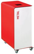 Poubelle de tri sélectif à roulettes 90L métal cubatri blanc