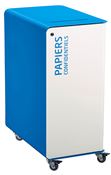 Poubelle de tri sélectif à roulettes 90L papiers confidentiels cubatri blanc