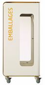 Poubelle de tri sélectif vigipirate à roulettes 90L emballages cubatri blanc