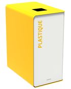 Poubelle de tri selectif 65L plastique blanc 