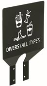 Plaque de tri dechets divers gris 