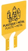 Plaque de tri plastique et metal jaune