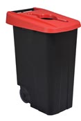 Poubelle de tri selectif 85L rouge