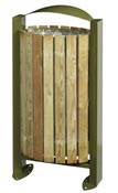 Poubelle bois exterieure Rossignol 60L vert olive