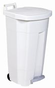 Poubelle de cuisine Rossignol Haccp 90 litres couvercle blanc