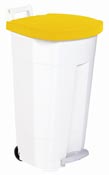 Poubelle tri cuisine 90 L couvercle jaune