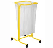 Support sac poubelle 110 litres sur roulettes jaune