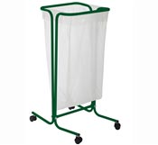 Support sac poubelle 110 litres sur roulettes vert