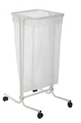 Support sac poubelle 110 litres sur roulettes blanc