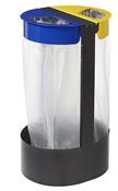Support sac poubelle tri sélectif jaune et bleu Rossignol