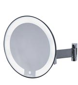 Miroir grossissant lumineux rond JVD cosmos chromé bras plat