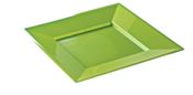 Assiette plastique couleur anis carré 180 par 72