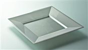 Assiette plastique couleur argent carré 180 par 72