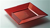 Assiette plastique couleur carmin carré 180 par 72