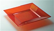 Assiette plastique couleur rouge carré 180 par 72