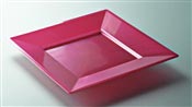 Assiette plastique couleur magenta carré 240 par 96