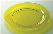 Assiette plastique couleur  jaune ronde 240 mm par 132