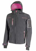 Veste de travail softshell Upower space grise fushia