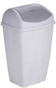 Poubelle clapet 35 litres blanc couvercle gris