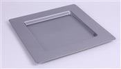 Sous assiette plastique carree argent par 72