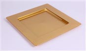Sous assiette plastique carree or par 72