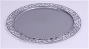 Sous assiette plastique ronde argent par 72