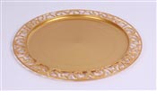 Sous assiette plastique ronde or par 72