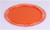 Sous assiette plastique ronde orange par 72
