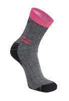 Chaussette de travail Giady gris et fuchsia
