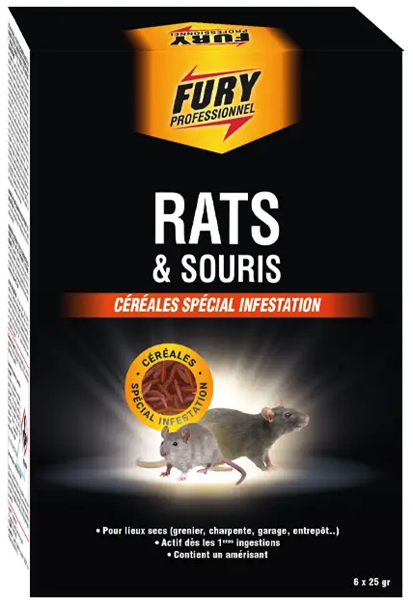 00005701 - Raticide et souricide Fury 6x25gr